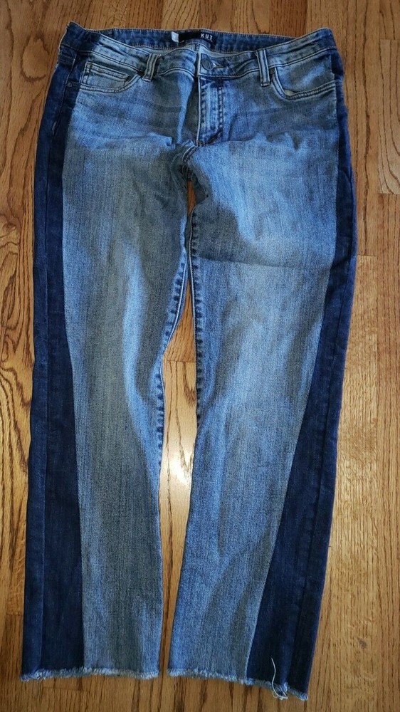 Womens Kut From The Kloth Size 12 Two Tone Wide Leg Reese ankle straight leg